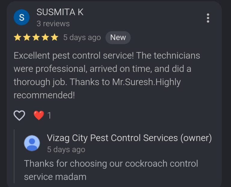 cockroach control service review ( vizag city pest control services) 1